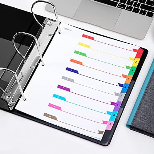 Amazon Basics 5 inch Heavy Duty D-Ring 3 Ring Binder, Customizable View Cover, Extra Durable, Black, 2-Pack 7