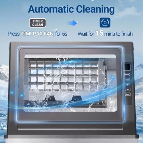 Erivess Commercial Ice Maker Machine, 100LBS/24H with 20lbs Storage, Stainless Steel Freestanding & Under Counter Ice Maker with Self-Cleaning, 36 Cubes in 11Mins, for Bar/Cafe/Restaurant 6