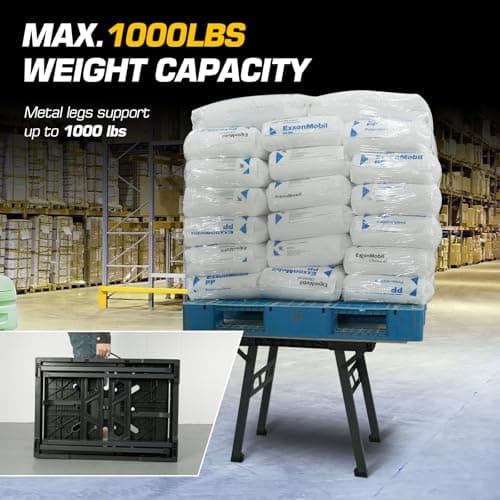 ONCUPID Express Folding Work Table, Easy Setup Portable Folding Work Table & Portable Folding Workbench, 34" W x 25" D x 31" H Lightweight Versatile Clamping Worktable for Garage/Wood Shop (Black) 5