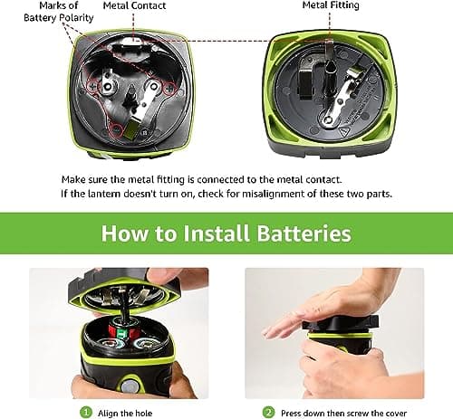 LE 1000LM Battery Powered LED Camping Lantern, Waterproof Tent Light with 4 Light Modes, Camping Essentials, Portable Lantern Flashlight for Camping, Emergency Light, Power Outages, Not Rechargeable 5