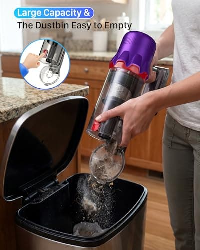 iXlion Cordless Vacuum Cleaner for Home - Powerful Stick Vacuum with HEPA Filter, 55-Min Runtime, LED Light, Anti-Tangle Brush, Detachable Battery,Lightweight Vacuum for Pet Hair,Carpets & Hard Floors 5