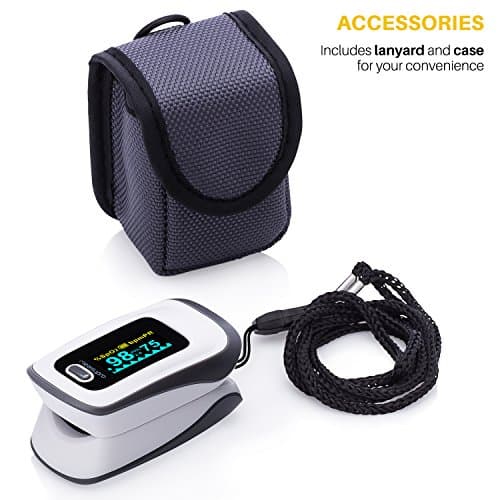 MeasuPro Instant Read Digital Pulse Oximeter, Oxygen Sensor and Pulse Rate Monitor with Alarm Setting, Color OLED Display and Carry Case, CE 5