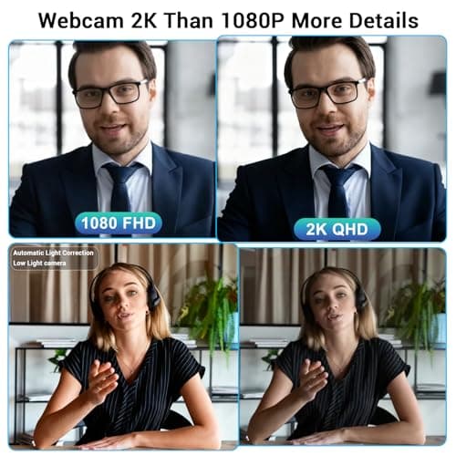 Hprosper 2K HD Wide Angle Webcam with Microphone, Computer Monitor USB Zoom Video Camera External Web Cam for Streaming, Pc, Laptop, Desktop, Mac, Video Conference, Streaming Camera for Gaming 5