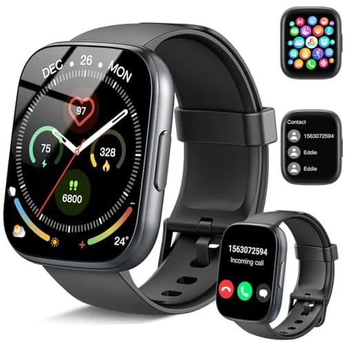 2025 Smart Watch for Men Women, 1.95" HD Touchscreen Fitness Tracker with Bluetooth Calling, Fitness Watch with 110+ Sports Modes/Heart Rate/Sleep Monitor, IP68 Waterproof Smartwatch for Android iOS