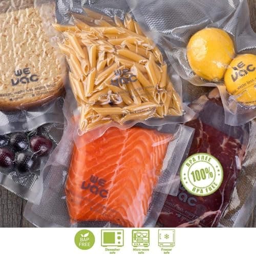 Wevac Vacuum Sealer Bags 100 Quart 8x12 Inch for Food Saver, Seal a Meal, Weston. Commercial Grade, BPA Free, Heavy Duty, Great for vac storage, Meal Prep or Sous Vide 5