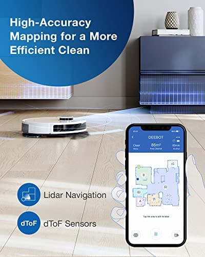 ECOVACS DEEBOT N10 Plus Robot Vacuum and Mop Combo with Auto-Empty Station, Hands-Free Cleaning for 60 Days, 3800Pa Suction, 330mins Max Run-time, Precision Mapping with Lidar & dToF Sensors, White 5