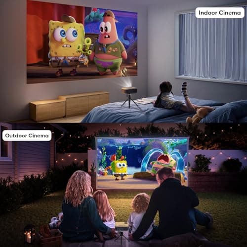 PANSEBA Mini Projector, 2025 Upgraded 1080P HD Projector, Portable Projector with Bluetooth, Movie Projector Compatible with Smartphone/Laptop/TV Stick/HDMI/USB 7