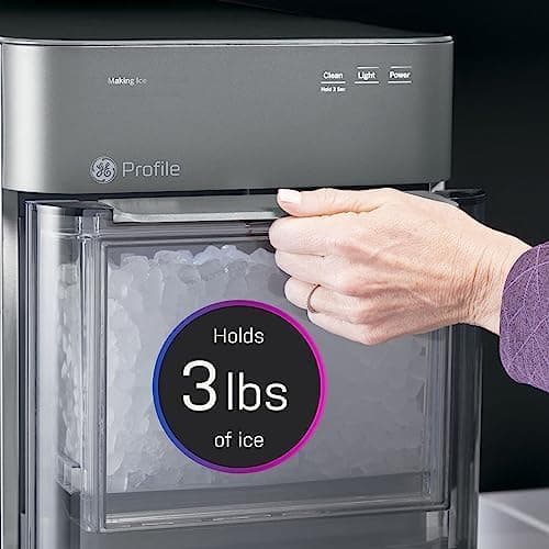 GE Profile Opal 2.0 XL with 1 Gallon Tank, Chewable Crunchable Countertop Nugget Ice Maker, Scoop included, 38 lbs in 24 hours, Pellet Ice Machine with WiFi & Smart Connected, Stainless Steel 15