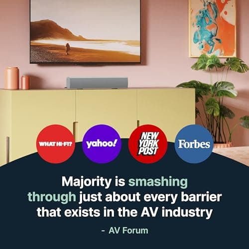 Majority 15 Inch White Soundbar for TV, Bluetooth Sound Bar 50 Watts, Home Audio Speaker, Small PC Soundbar Speaker | AUX, RCA, Optical, USB | Gaming, Music, Movies | Bowfell 6