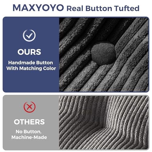 MAXYOYO Folding Sofa Bed, L-Shaped Convertible Sofa Bed with Armrest Foldable Sleeper Sofa with Pillow, Portable Fold Out Chair Bed Comfy Floor Lounge for Living Room Bedroom, Dark Grey 8