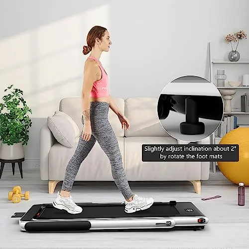 Goplus 2 in 1 Folding Treadmill, 2.25HP Superfit Under Desk Electric Treadmill, Installation-Free with Remote Control, APP Control and LED Display, Walking Jogging for Home Office 8