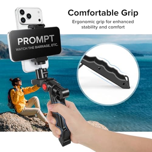 Heliora Teleprompter Kit for iPhone & Android (with Tripod), Double Phone Holder for Video Recording, Easy Storage and Transport for Vlogging, YouTube, Live Streaming, TikTok 6