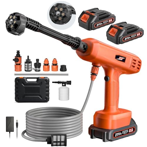 SkyBlade Cordless Pressure Washer, Portable Battery Power Washer Electric Car Pressure Washer Handheld with 6-in-1 Nozzle 3000mah Battery, Small Power Car Cleaner for Floor Garden Fence Depot