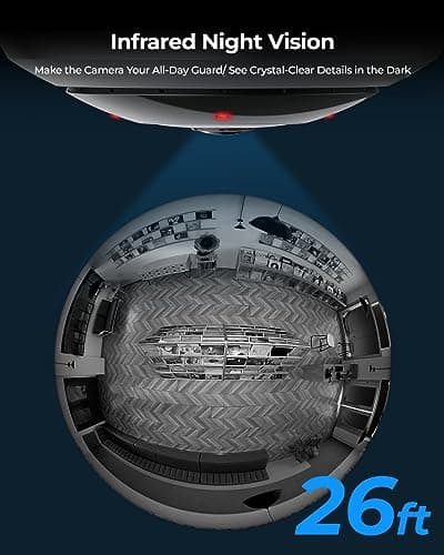 REOLINK 6MP PoE IP Fisheye Camera with 360° View, Surveillance for Home/Office Security, Smart Human Detection, Two Way Talk, Ceiling/Wall/Desk Mount, Multiple Panoramic Display Views, FE-P(Black) 6