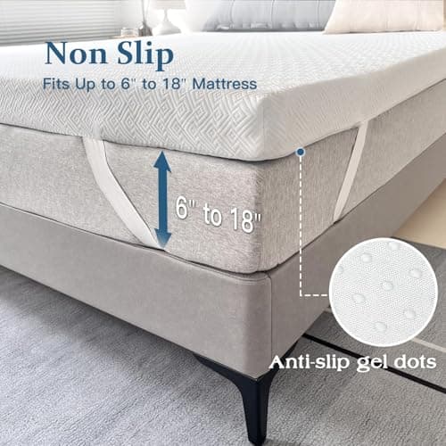 Airensky 2 Inch Memory Foam Mattress Topper, Cooling Gel Infused High Density Twin (39"x75") Topper with Removable Skin-Friendly Cover, Bed Topper for Pressure Relief Back Pain, CertiPUR-US Certifie 7