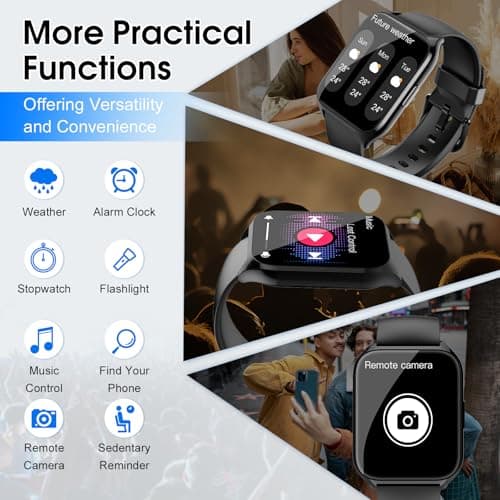 DUSONLAP Smart Watch, 1.85"HD Smartwatches for Men Women (Answer/Make Calls), 100+ Sport Modes Fitness Tracker Watch, Heart Rate/Sleep Monitor, IP68 Waterproof Activity Tracker Smartwatch Android iOS 6