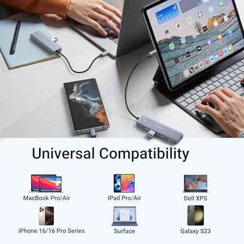 UGREEN USB C to USB A Hub with 4 USB 3.0 for Laptop, MacBook Pro/Air, Mac mini M4, iMac, iPad Pro, Chromebook, Dell XPS, Galaxy S23, and More, 0.5FT 7