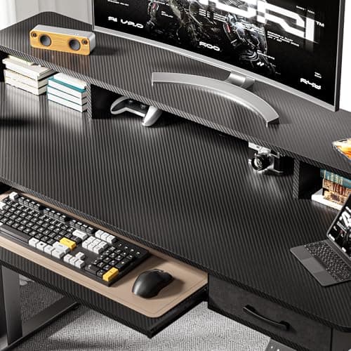 WALKINGDESK 63x24 Inches Electric Standing Desk with Keyboard Tray, Height Adjustable Stand up Desk with 2 Drawers, Ergonomic Sit to Stand with Storage Monitor Stand, Computer Table, Black 6