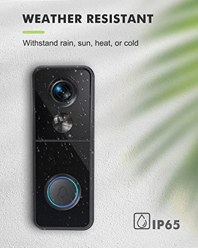 MUBVIEW Doorbell Camera Wireless with Chime, Video Doorbell - No Subscription, Voice Changer, Motion Zones Customization, 1080HD, PIR Human Detection, 2.4Ghz WiFi, Battery-Powered Smart Doorbell 7