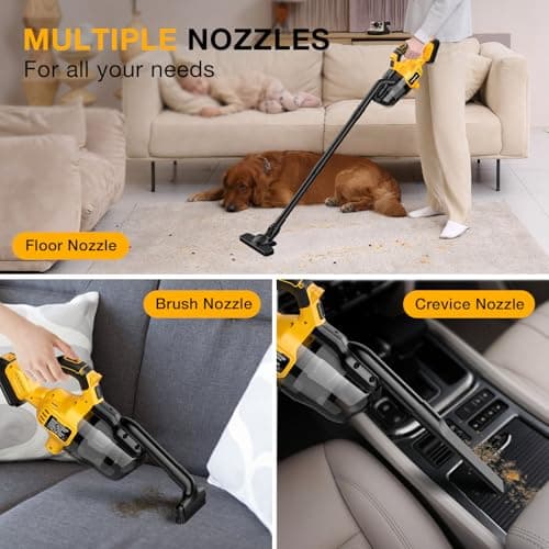 TengXcel Cordless Vacuum Cleaner for Dewalt 20V MAX Battery, Handheld Vacuum Cleaner for Home Car Hardwood Floor Carpet, Portable Shop Vacuum with Washable HEPA Filter(No Battery) 5