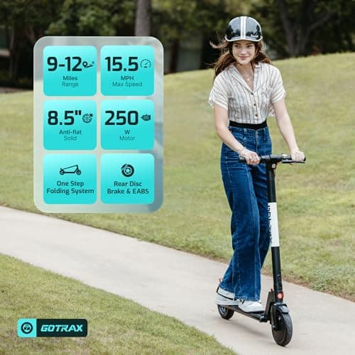 Gotrax GXL V2 Electric Scooter, 8.5" Solid Tire, Max 12 Mile and 15.5Mph Speed Power by 250W Motor, Lightweight 25.95lb, Cruise Control Aluminum Alloy Frame Foldable Commuting Escooter for Adults 2
