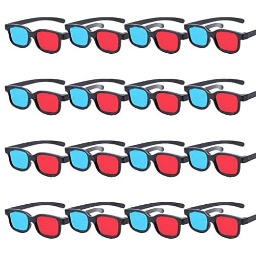 Red-Blue 3D Glasses, 3D Viewing Glasses For Viewing 3D Movies/Games And Pictures In Red-Blue Formats, Compatible With Ordinary Computer Monitors/TVs/Projectors Etc - Home Theater Glasses 16pcs