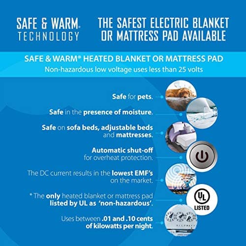 Perfect Fit Ultra Soft Plush Electric Heated Warming Blanket with Safe & Warm Low-Voltage Technology, King, Garnet Red (783756) 5