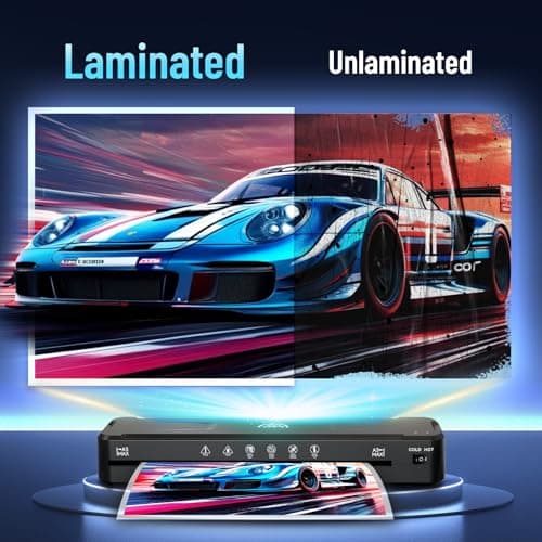 13 Inch Laminator Machine with 50 Laminating Sheets, Fast Warm-Up No Jam A3 Laminator, 11x17 Cold & Thermal Laminating Machine for Home School Office 6