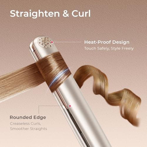 TYMO Flat Iron Hair Straightener - Titanium Hair Straighteners for Women, 1 Inch Professional Travel Flat Iron, Portable Straightener and Curlers with 10s Heat Up, 32 Temp, Dual Voltage & LED Display 5