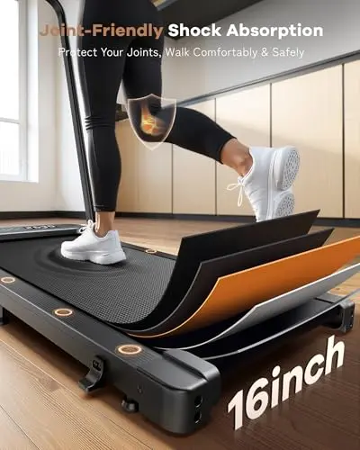 WELLFIT Incline Foldable Walking Pad Treadmill with Handle Bar for Home, 320 LBS Capacity, 6.2MPH Max Speed,Wide Shock Absorbing Deck, 3.0HP Low Noise, for APP/Mute Remote 7