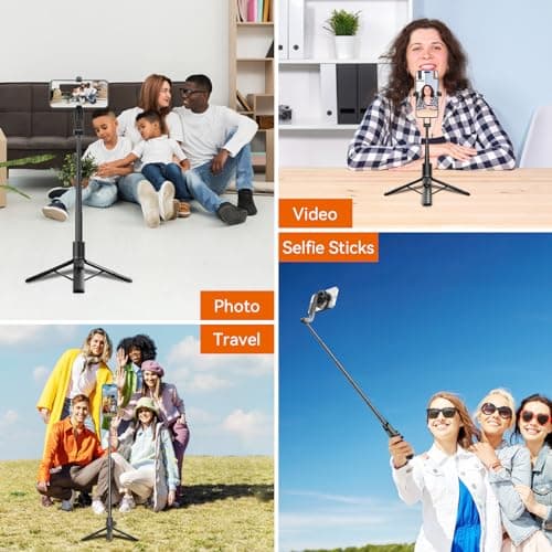 URTRY 49'' Magnetic Selfie Stick Phone Tripod With Remote for iPhone and All Cell Phones - Extendable Stand, Detachable Wireless Remote, Portable for Selfie/Photo/Live/Vlog 7