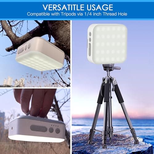 Sinvitron Camping Lantern - Solar Lantern, 5200mAh Rechargeable Camping Lights via Type-C and Solar,1000LM, 5 Lighting Mode,Waterproof Led Lanterns for Power Outages,Hurricane,Hiking,Fishing (White) 6