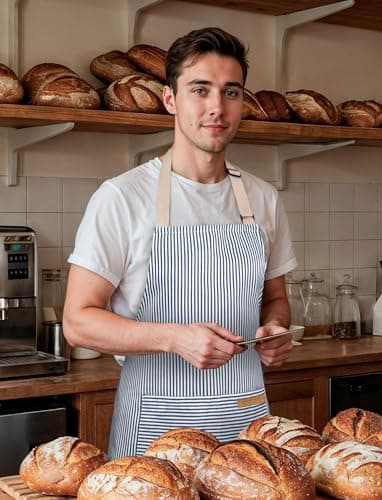 Cardkiss 2 Pack Kitchen Cooking Aprons, Soft Aprons for Women Men with 2 Pockets Chef Apron with Adjustable Neck Strap and Long Tie 6