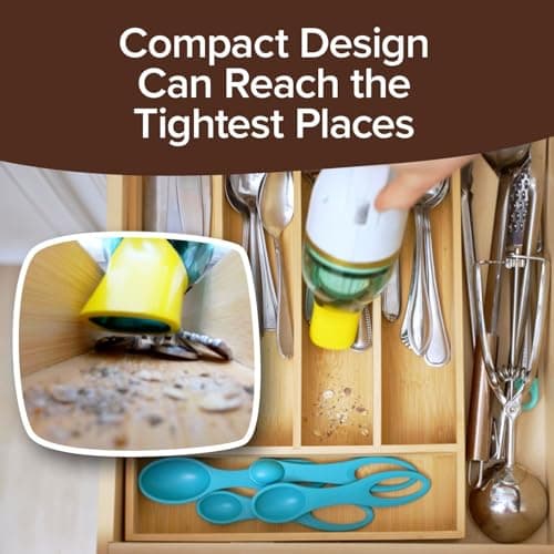 Horsepower Duck Compact Cordless Vacuum, Ultra-Powerful Upgraded Battery for Extra-Long Run Time, AS SEEN ON TV, Strong Suction, Easy to Store, Portable & Rechargeable. Home & Auto (Duck Gold) 7