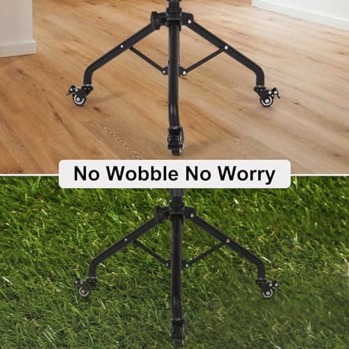 Tossbiss Laptop Tripod on Wheels with 2 Shelves, Portable Projector Floor Stand Adjustable Height 25.9 to 51.8 Inch with Phone Holder 9