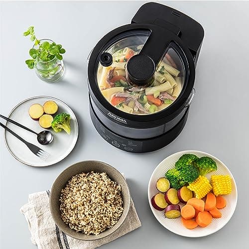Aroma Housewares Professional 8-Cup (Cooked) SmartCarb Multicooker and Flavor-Lock Food Steamer for Low-Carb Rice and Grains, Glass Inner Pot, Black (AMC-800), Transparent Glass, 4 Cup Uncooked Rice 7