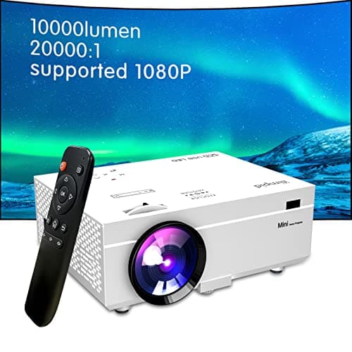 Projector 4K 15000 Lumens Portable Video Projector, 200“ Screen Full HD Native 1080P Enhanced Mini Movie Projector, Compatible with HDMI USB Smartphone TV Stick PC for Outdoor/Home Projection