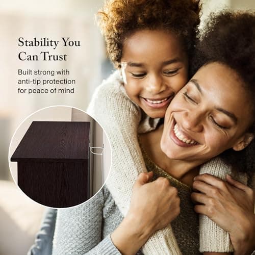 Bush Home Tall 5 Shelf Bookcase, Large Open Bookshelf, Sturdy Display Cabinet for Living Room or Home Office, Cabot Collection, Espresso Oak 6