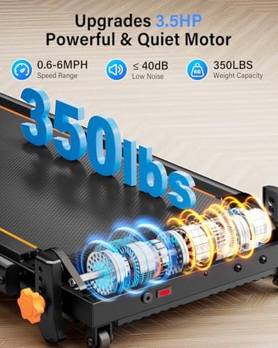 Walking Pad Treadmill with 15% Incline & Dual LED Display, 4 in 1 Walking Pad with Handle Bar, 3.5HP Foldable Treadmill with Incline, Treadmills for Home 350LBS, 4 Adjustable Incline, RGB Light 7