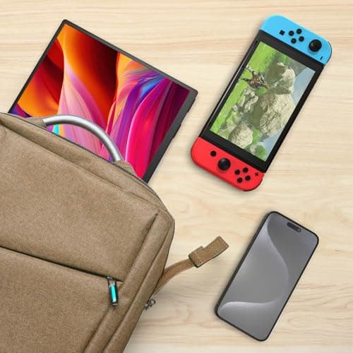 Kado Portable Monitor 15.6-Inch FHD 1080p, 45W Reverse Charging USB-C mini-HDMI Gaming Monitor IPS Display Built-in Speakers, Second Display 180° Kickstand for Laptop PC Phone Mac Xbox PS4/PS5 Switch 9