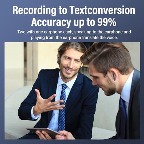 Wireless Earbuds, AI Translating Ear Buds, 135 Languages Translating Earphones, Wireless Bluetooth Translation Earbuds, HiFi Stereo, 45H, Business Trip, Earbud Translator fit iOS/Android, Deep Black 3