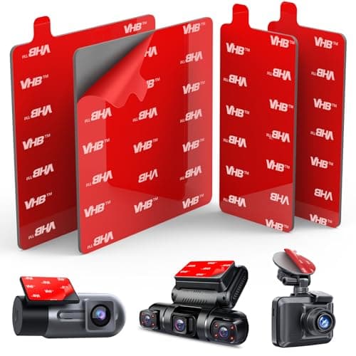 4Pcs Adhesive Sticky Pads for Dash Cam, Square High Heat Resistant Double-Sided Sticker Replacement Fit for Windshield Dashcam Mount, 2.83" Car Windscreen Window Glass Mounting Tape Heavy Duty