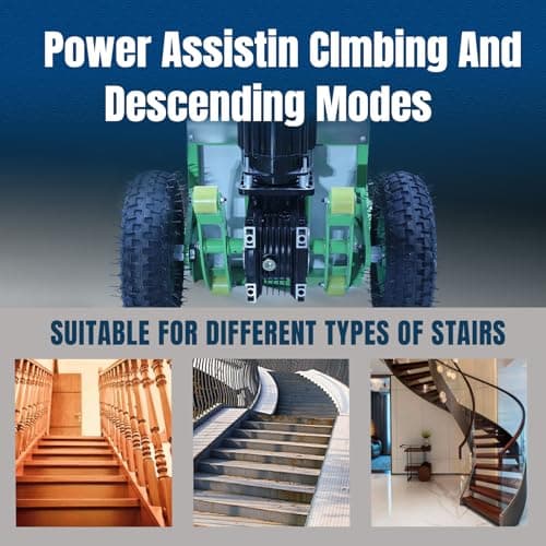 Electric Stair Climbing Dolly, Heavy Duty Cart 880lbs Capacity 1200W Motorized Hand Truck with Foldable Design for Moving Furniture Fridge Appliance(Orange) 5