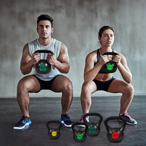 Fitvids Kettlebell Sets 4 Piece Strength Training KettleBells Weight Setâ€“ 50LB Set of 4: 5/10/15/20LB â€“ Black 7