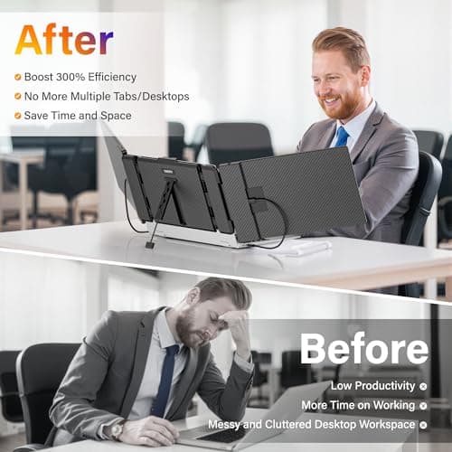 CIDETTY Laptop Screen Extender, 14'' FHD 1080P IPS Ultra-Thin Dual/Triple Monitor Display, HDMI/USB-C Plug-Play Portable Monitor for Laptop, Built-in Speakers(Mac, Win, Android) 6