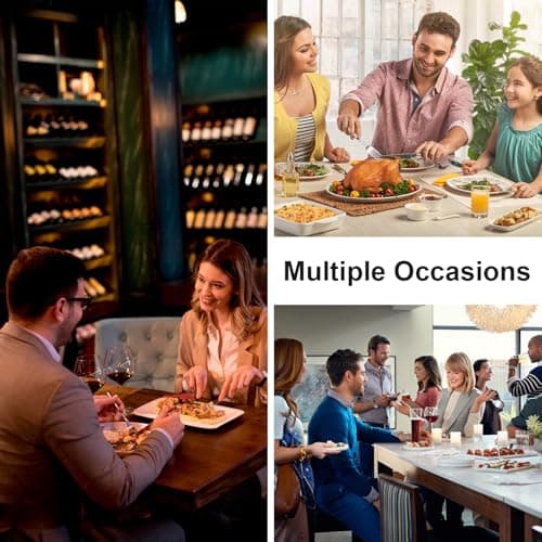 17PCS Serving Utensils Set Flatware, Stainless Steel Serveware Large Serving Spoons, Slotted Spoons, Forks, Tongs, Cake Server,Soup and Skimmer Spoon for Buffet, Catering, Party, Dinner (Silver) 6