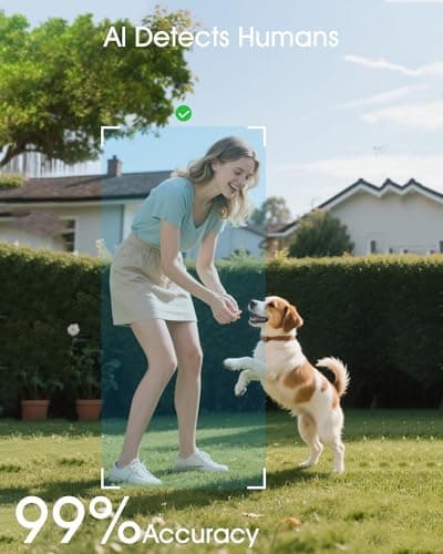 ANRAN 2K Solar Security Camera Wireless Outdoor, 360° Pan/Tilt Color Night Vision, PIR Human Detection, 2-Way Audio, Weatherproof, Compatible with Alexa, 2.4GHz WiFi Only 7