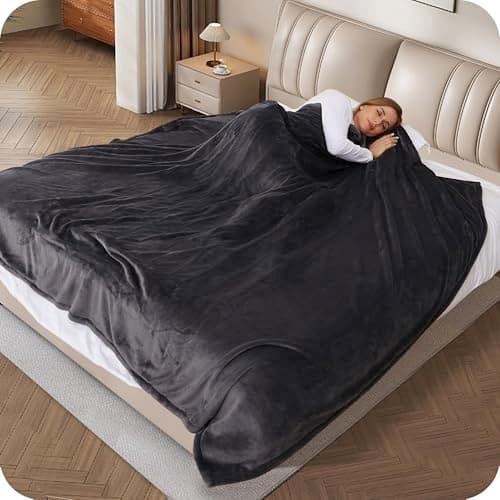SUNNY HEAT Heated Electric Blanket Full Size 72"x84" - Cozy Warm Flannel Heated Blanket with 4 Heating Levels & 10 Auto Off - Winter Comfort Heating Blanket, Sleep Aid Bedding, Dark Grey 9