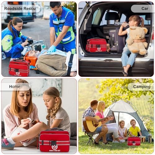GEVOKE Professional 500 Piece Emergency First Aid Kit for Home, Car, Travel, Camping, Truck, Hiking, Sports, Office, Vehicle & Outdoor Emergencies - Emergency Medical Kit, Large First Aid Kit Survival 6