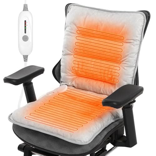 Heated Seat Cushion for Office Chair, Heated Seat Pad for Pain Relief Promote Blood Circulation with 3 Heat Levels & 90mins Auto-off, Chair Warmer for Back, Waist, Hips, Thighs Home Office Use, Grey